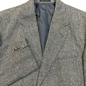 Croft & Barrow Mens Silk Blazer Jacket 48R Gray Tweed Sport Coat Luxury Business